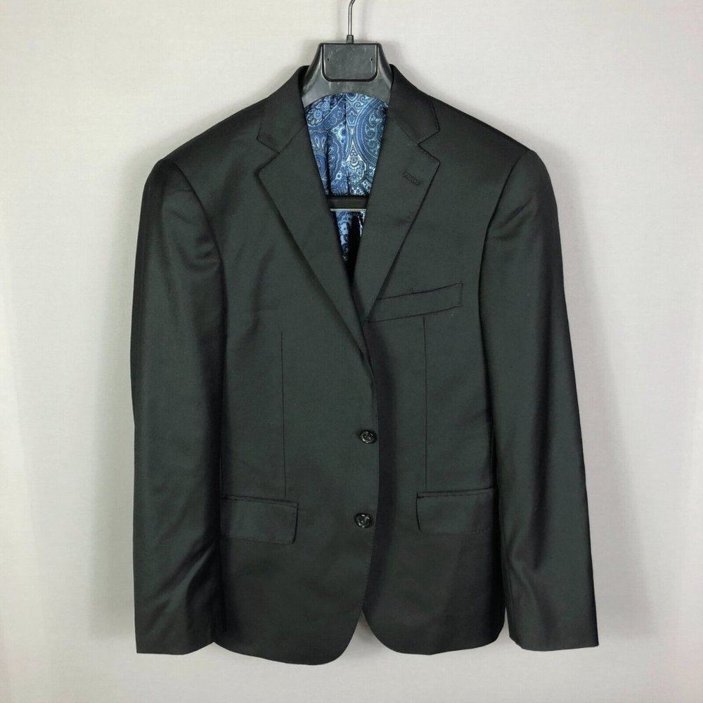 Hart Schaffner Marx Black Worsted Wool Suit JACKET ONLY Size 35S $535